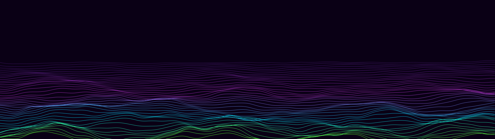 Flow Lines wallpaper in the Cyber Pulse palette at 5120x1440, generated with PattrnLab.