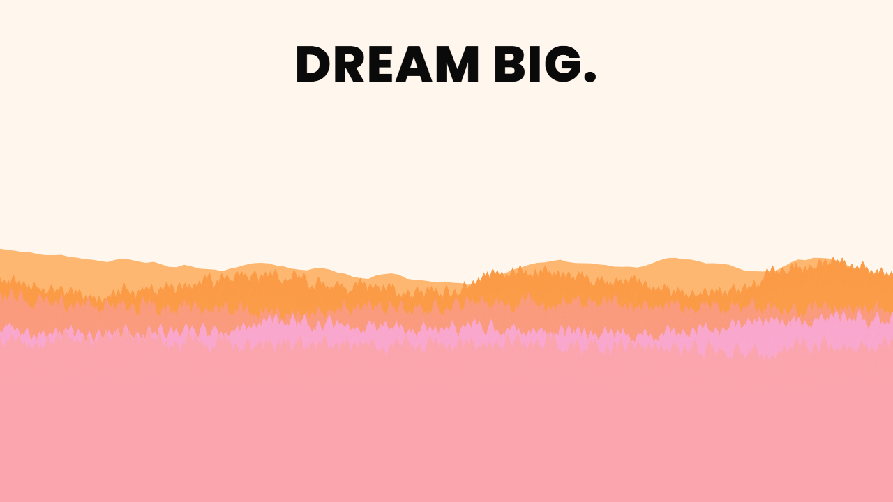 Pine Hills pattern wallpaper in peach glow tones with text overlay - part of the Text Wallpapers collection, made with PattrnLab.