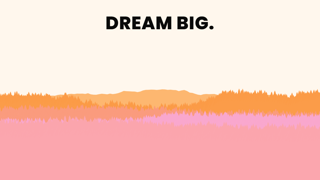 Pine Hills pattern wallpaper in peach glow tones with text overlay, made with PattrnLab.