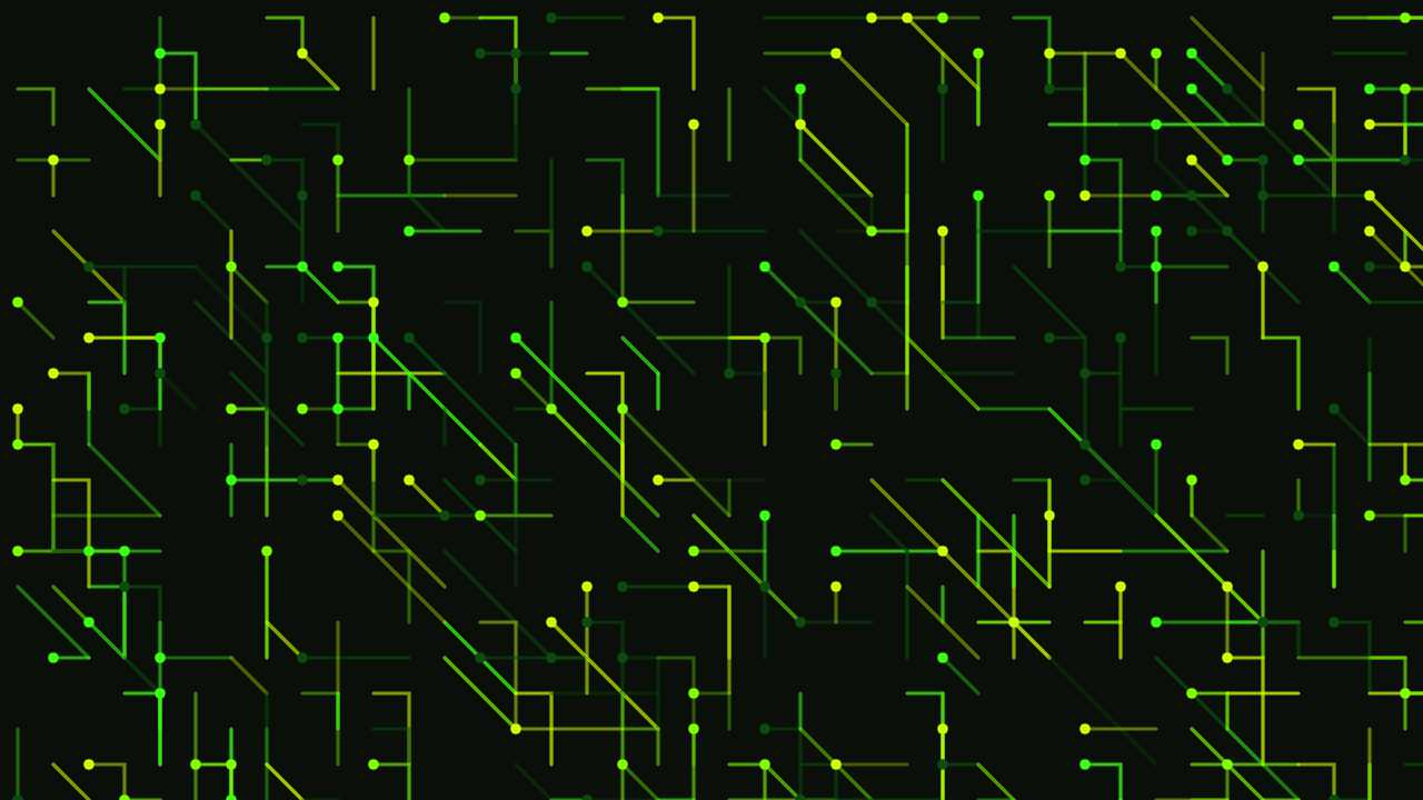 Circuits pattern wallpaper in toxic glow tones - part of the 4K Wallpaper - Abstract, Dark & Minimal Backgrounds collection, made with PattrnLab.