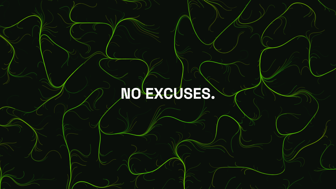 Flow Field pattern wallpaper in toxic glow tones with text overlay - part of the 4K Wallpaper - Abstract, Dark & Minimal Backgrounds collection, made with PattrnLab.