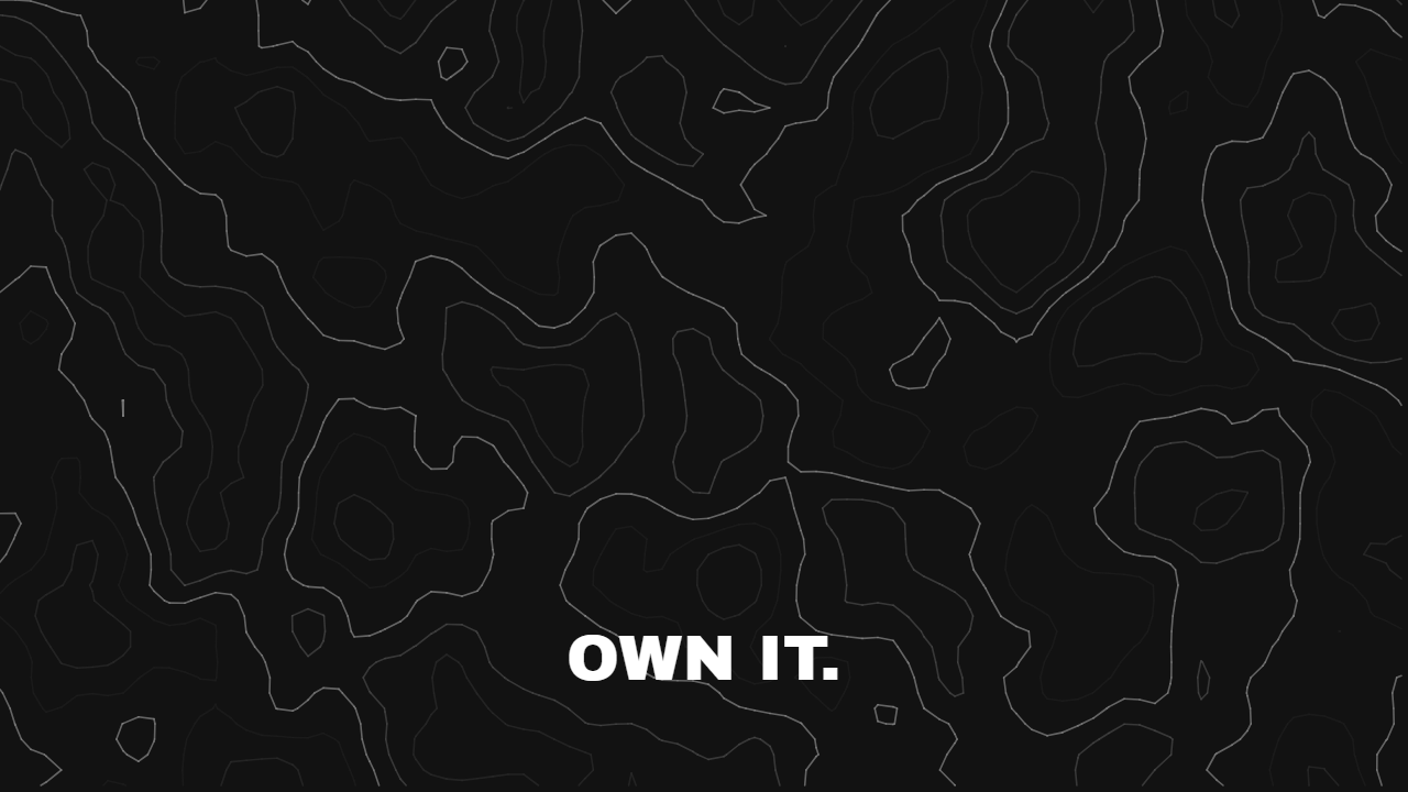 Topography pattern wallpaper in charcoal tones with text overlay - part of the 4K Wallpaper - Abstract, Dark & Minimal Backgrounds collection, made with PattrnLab.