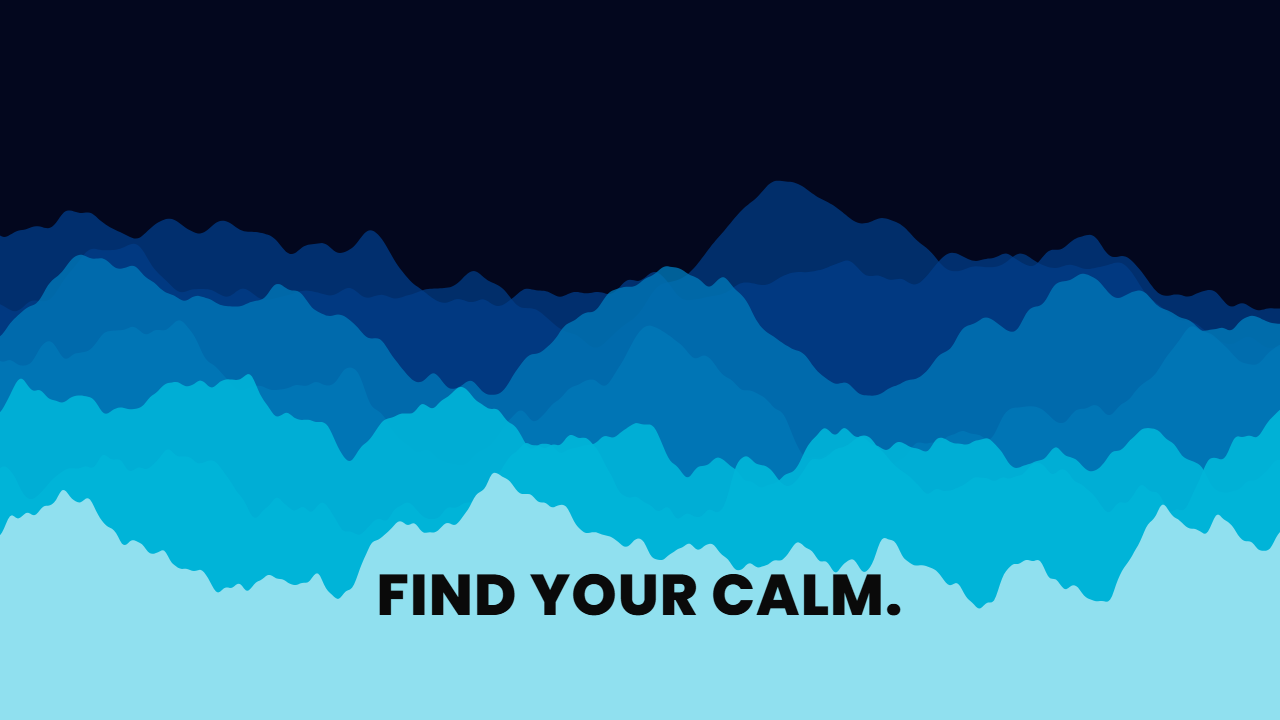 Terrain pattern wallpaper in ocean deep tones with text overlay - part of the 4K Wallpaper - Abstract, Dark & Minimal Backgrounds collection, made with PattrnLab.