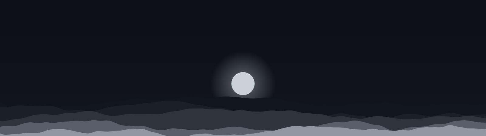 Moonrise pattern wallpaper in midnight tones - part of the Dual Monitor Wallpaper - Matching Pairs for 2 Screens collection, made with PattrnLab.