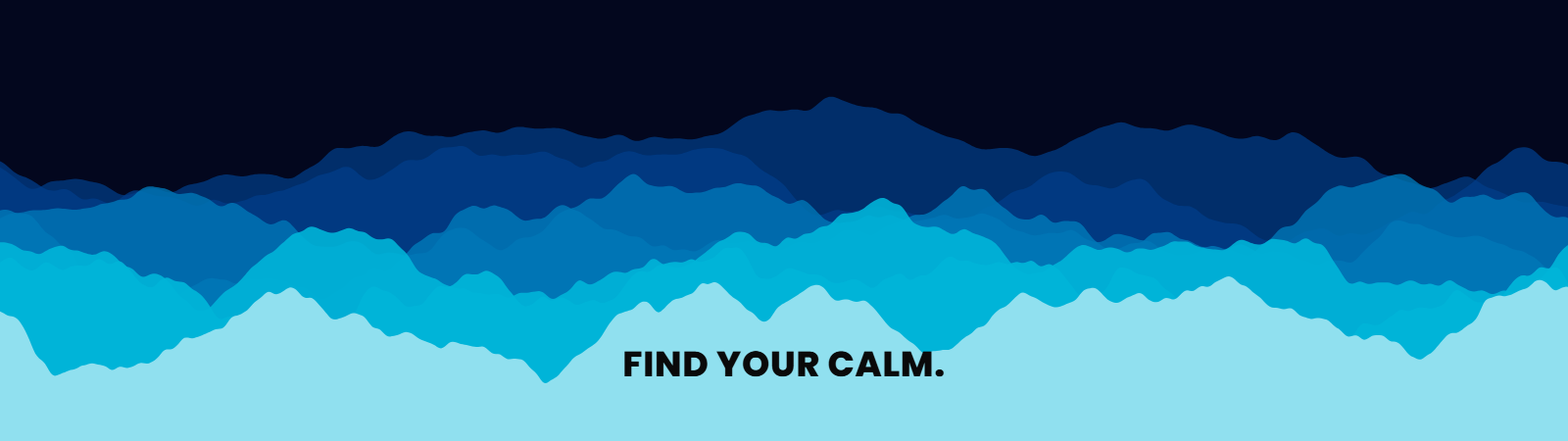 Terrain pattern wallpaper in ocean deep tones with text overlay - part of the Dual Monitor Wallpaper - Matching Pairs for 2 Screens collection, made with PattrnLab.