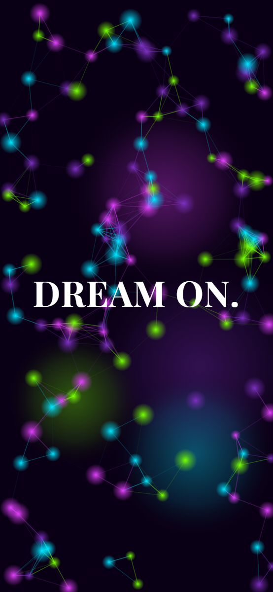 Constellation pattern wallpaper in cyber pulse tones with text overlay - part of the iPhone Wallpaper - Dark, Minimal & Aesthetic Backgrounds collection, made with PattrnLab.