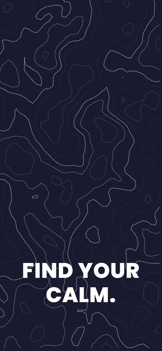 Topography pattern wallpaper in silver mist tones with text overlay - part of the iPhone Wallpaper - Dark, Minimal & Aesthetic Backgrounds collection, made with PattrnLab.