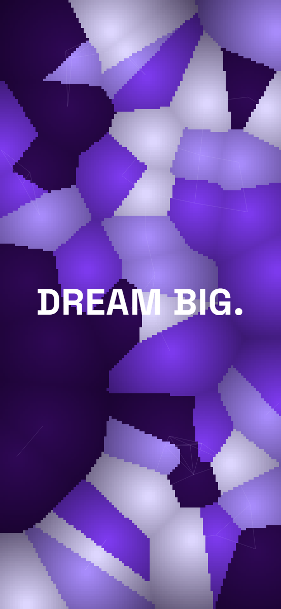 Crystals pattern wallpaper in electric violet tones with text overlay - part of the iPhone Wallpaper - Dark, Minimal & Aesthetic Backgrounds collection, made with PattrnLab.