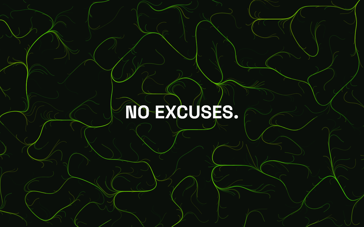 Flow Field pattern wallpaper in toxic glow tones with text overlay - part of the MacBook Wallpaper - 4K & Aesthetic Backgrounds for Mac collection, made with PattrnLab.