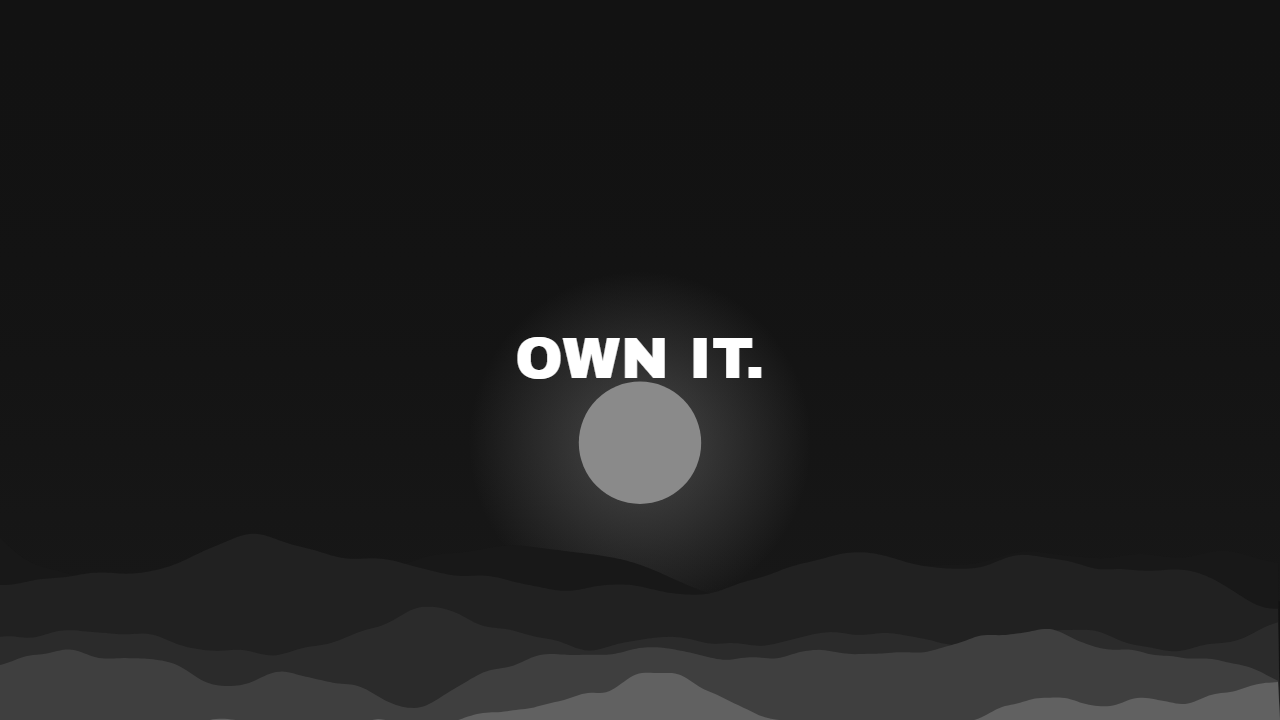 Moonrise pattern wallpaper in charcoal tones with text overlay - part of the OLED Wallpaper 4K - True Black Backgrounds collection, made with PattrnLab.
