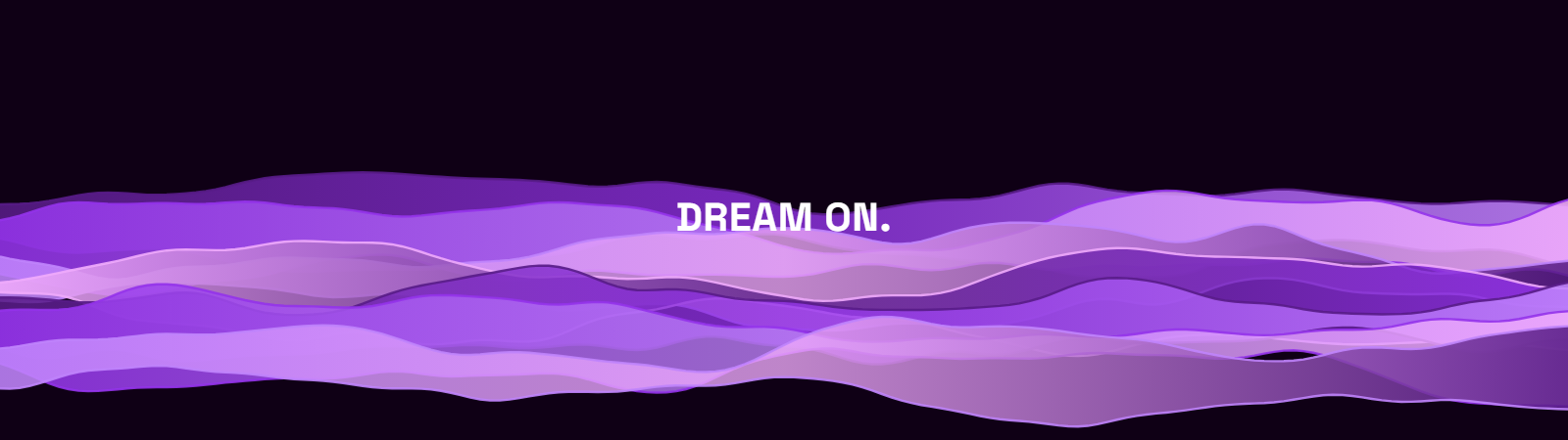 Ribbons pattern wallpaper in cosmic nebula tones with text overlay - part of the 32:9 & Super Ultrawide Wallpapers collection, made with PattrnLab.