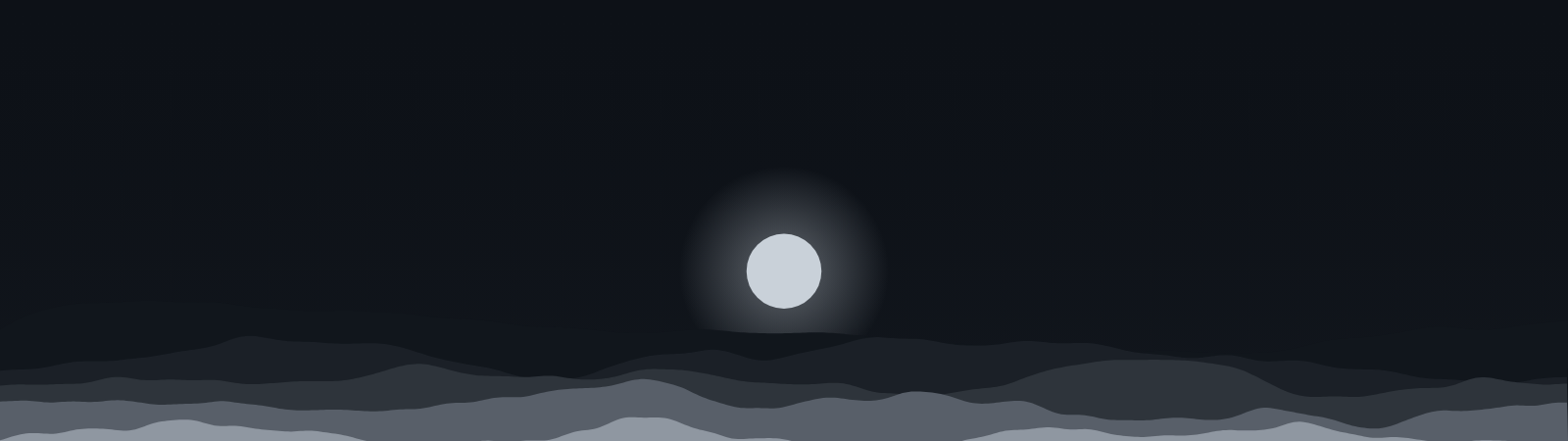 Moonrise pattern wallpaper in midnight tones - part of the 32:9 & Super Ultrawide Wallpapers collection, made with PattrnLab.