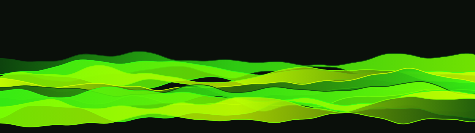 Ribbons pattern wallpaper in toxic glow tones - part of the 32:9 & Super Ultrawide Wallpapers collection, made with PattrnLab.