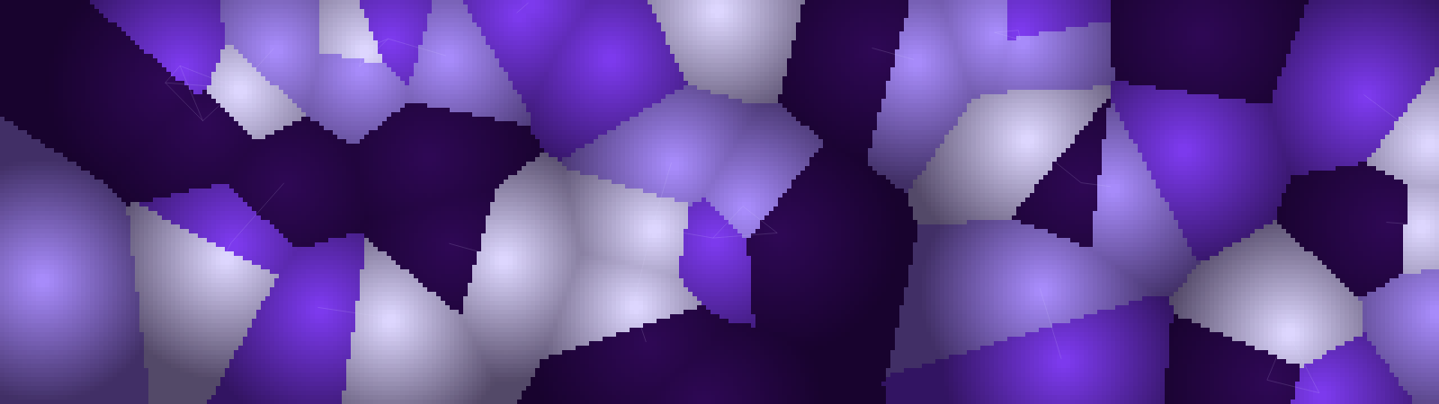 Crystals pattern wallpaper in electric violet tones - part of the 32:9 & Super Ultrawide Wallpapers collection, made with PattrnLab.