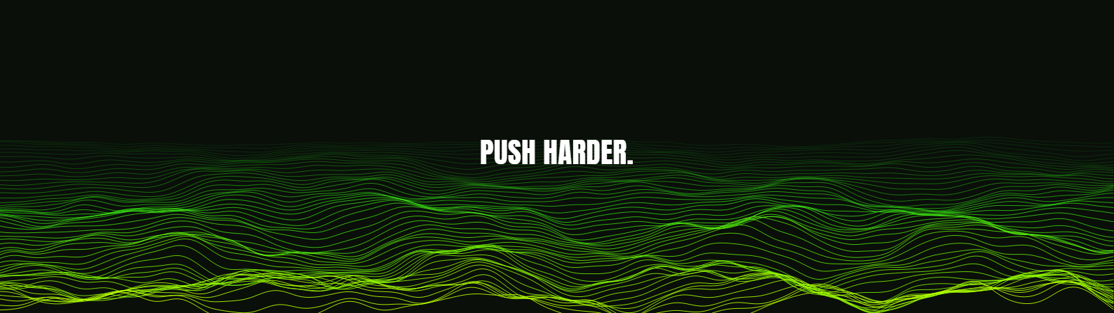 Flow Lines pattern wallpaper in toxic glow tones with text overlay - part of the 32:9 & Super Ultrawide Wallpapers collection, made with PattrnLab.