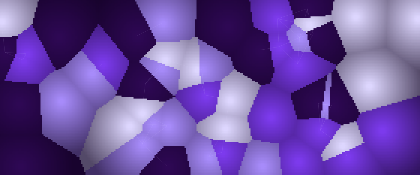 Crystals pattern wallpaper in electric violet tones - part of the Ultrawide Wallpaper (3440x1440, 21:9) collection, made with PattrnLab.