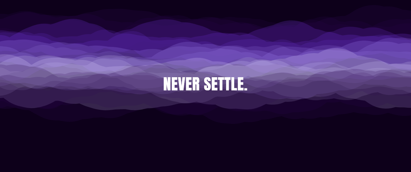 Aurora pattern wallpaper in electric violet tones with text overlay - part of the Ultrawide Wallpaper (3440x1440, 21:9) collection, made with PattrnLab.