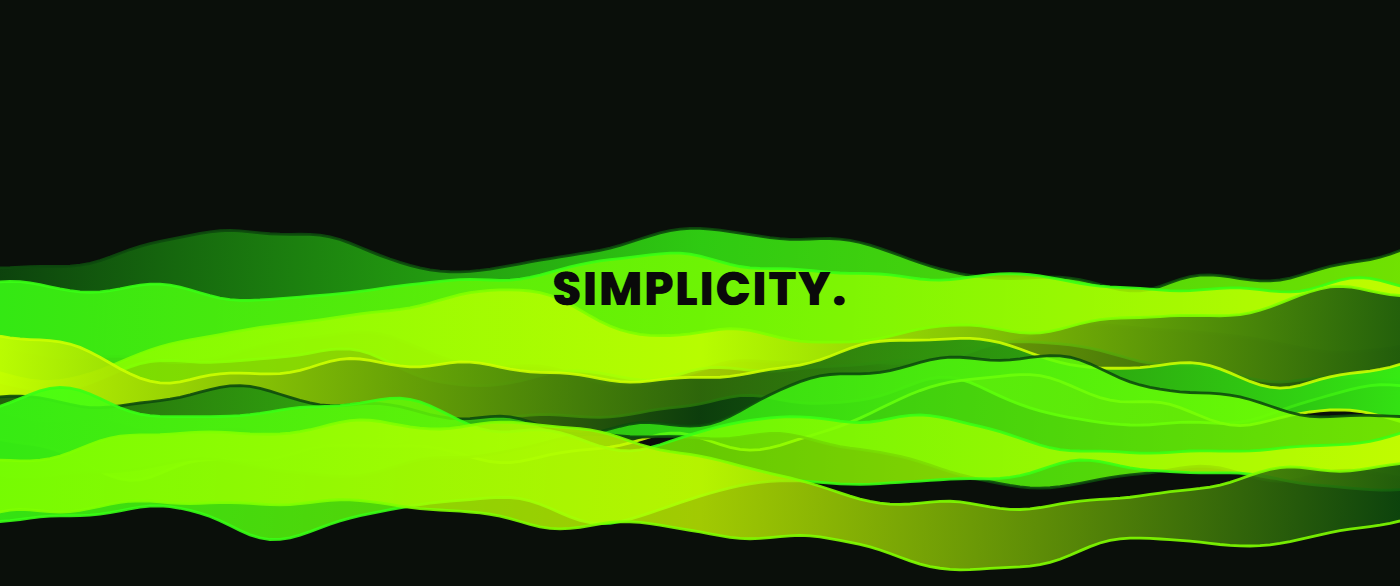 Ribbons pattern wallpaper in toxic glow tones with text overlay - part of the Ultrawide Wallpaper (3440x1440, 21:9) collection, made with PattrnLab.