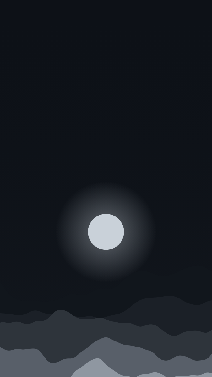 Moonrise pattern wallpaper in midnight tones - part of the Vertical Monitor Wallpaper (Portrait Orientation) collection, made with PattrnLab.