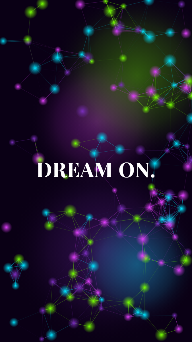 Constellation pattern wallpaper in cyber pulse tones with text overlay - part of the Vertical Monitor Wallpaper (Portrait Orientation) collection, made with PattrnLab.