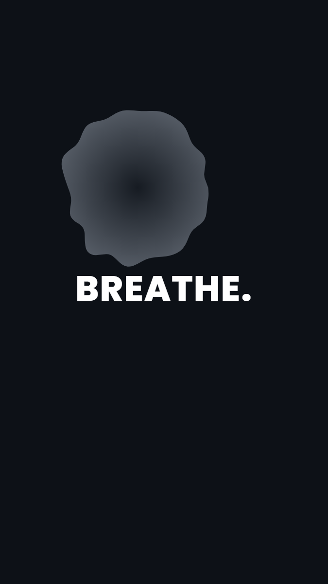 Blob pattern wallpaper in midnight tones with text overlay - part of the Vertical Monitor Wallpaper (Portrait Orientation) collection, made with PattrnLab.